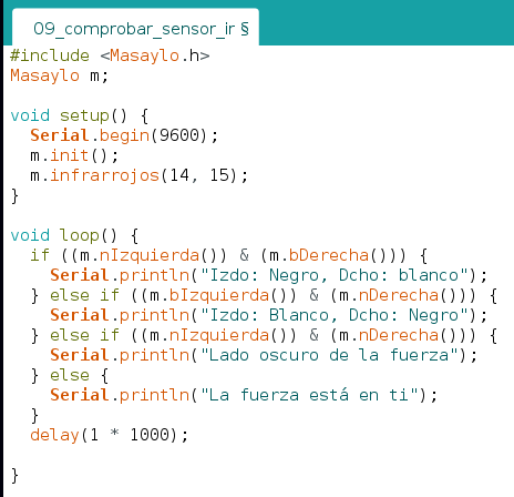 comprobar sensor ir ino